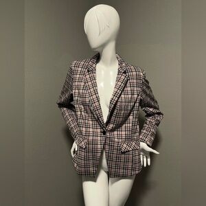 TORRID Women’s Plaid Black/ Brown Double Knit Blazer Jacket Size 0